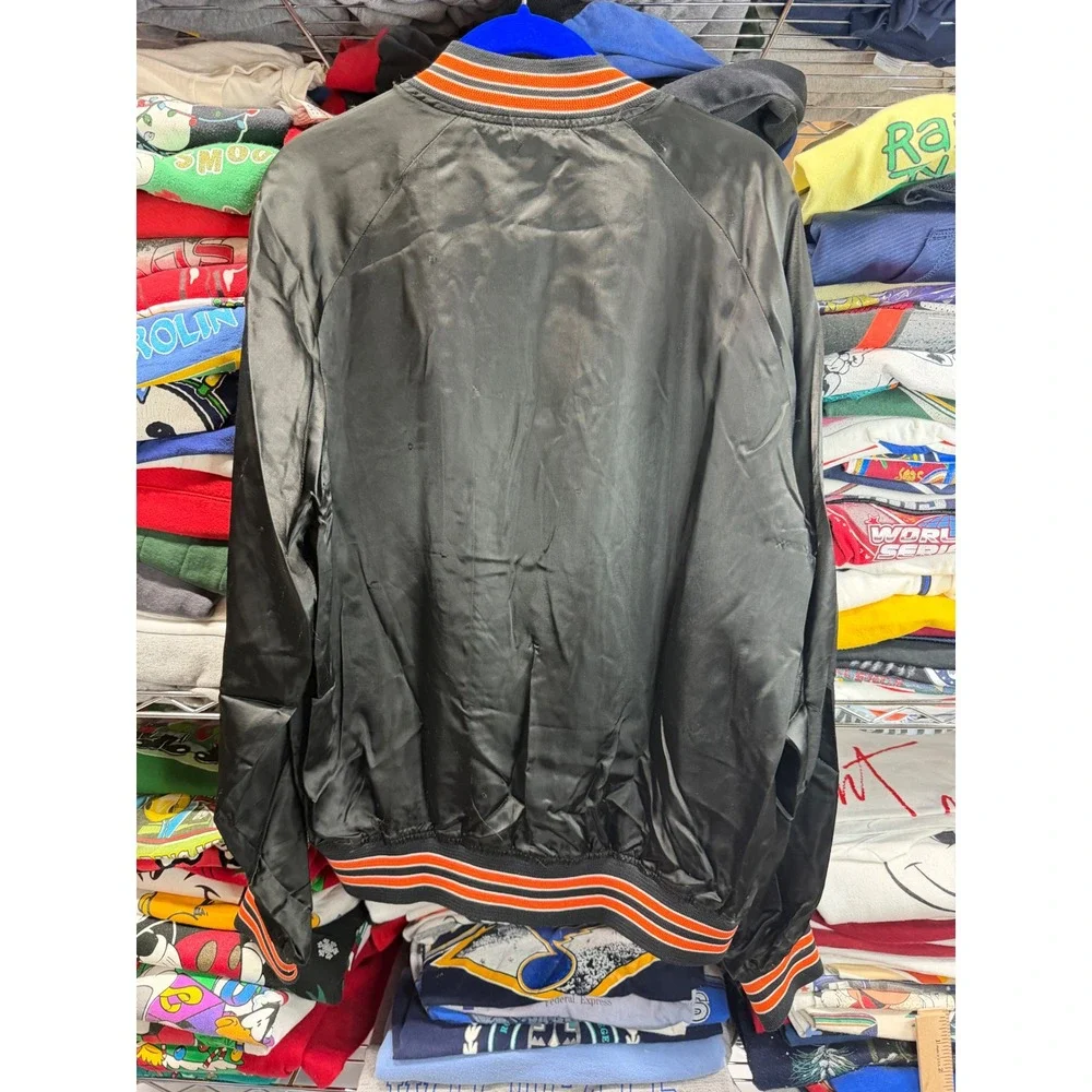 Vintage Oklahoma State University OSU Cowboys Satin Bomber Jacket Black Mens XL